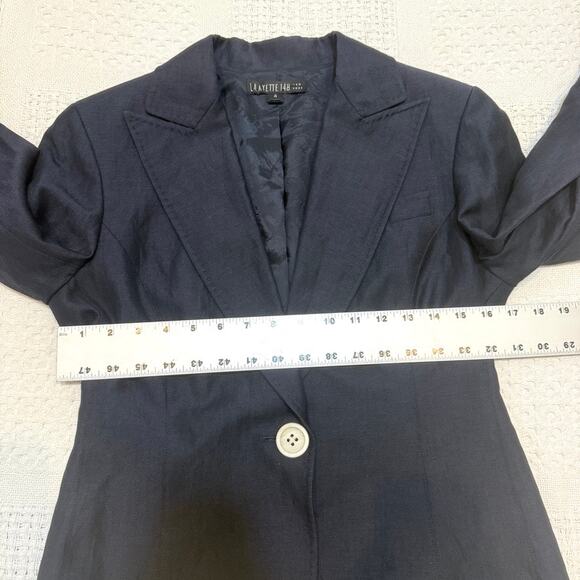 Lafayette 148 New York 4 linen wool blend blazer jacket C 3047 - Picture 4 of 12